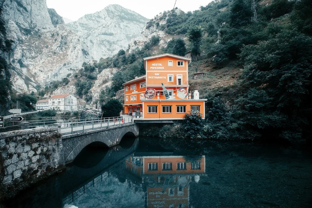 Reflection of a Building on Water Surface